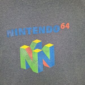 Nintendo 64 Gray T-Shirt Men Size 4XL Classic Retro Logo Gamer